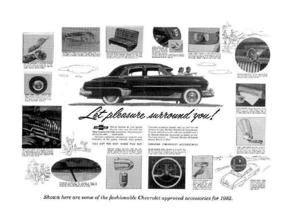 1952 Chevrolet Accessories Price List